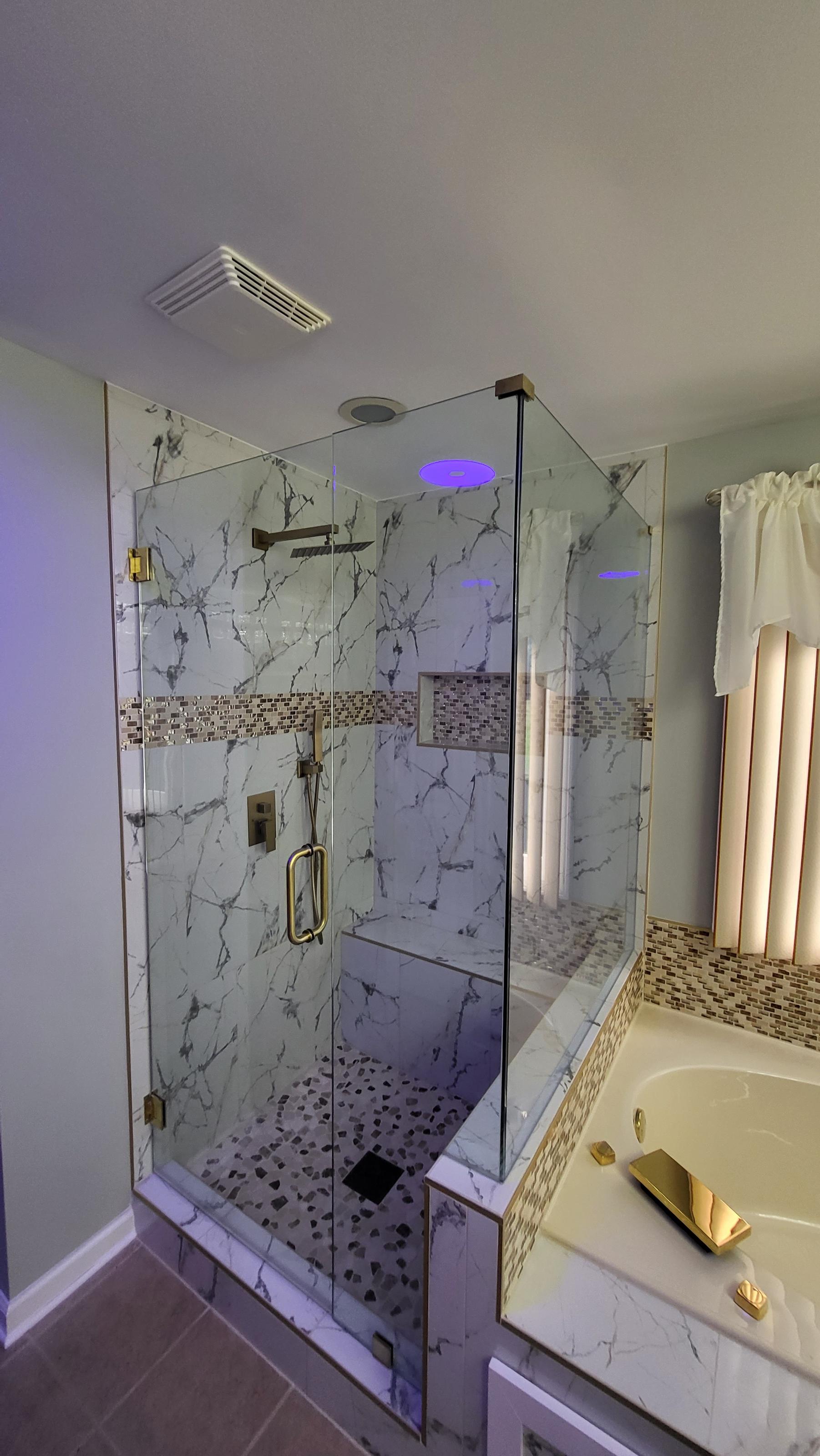 Semi-frameless shower